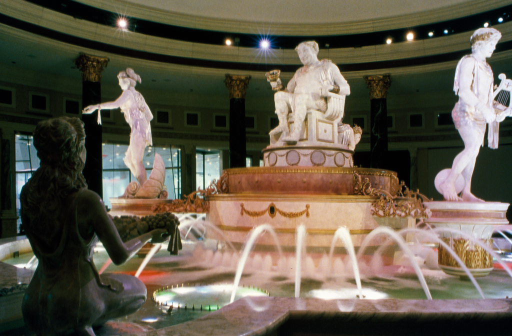 Fountain and statues outside the Forum Shops at Caesars Palace